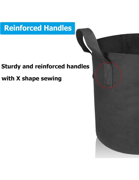 12 Bolsas de Cultivo de Tela No Tejida ADORMA 3 Galones