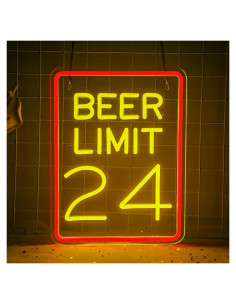 Luz de Neón LED Mojoish Límite de Cerveza 24 Dimmable