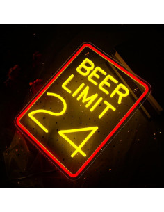 Luz de Neón LED Mojoish Límite de Cerveza 24 Dimmable 2