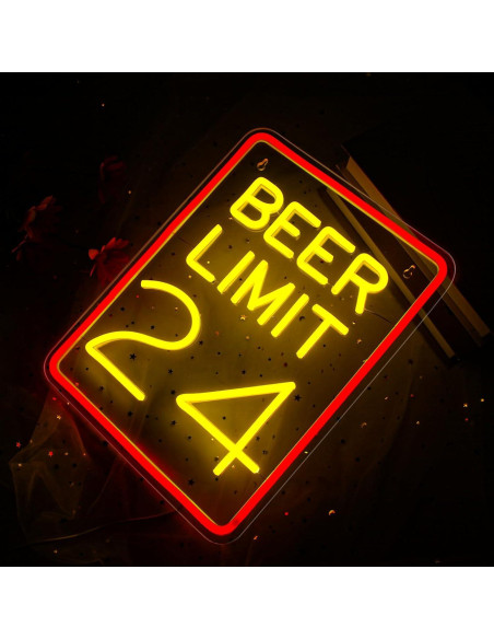 Luz de Neón LED Mojoish Límite de Cerveza 24 Dimmable