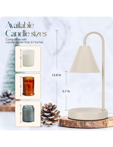 Calentador de Velas Eléctrico Aimoptg 50W Regulable Café con Leche