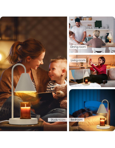 Calentador de Velas Eléctrico Aimoptg 50W Regulable Café con Leche