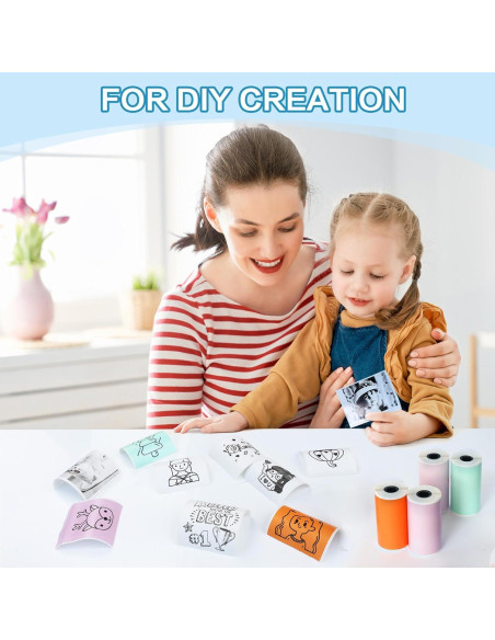 12 Rollos Papel Térmico Autoadhesivo BYBOUS 53mm x 3.75m