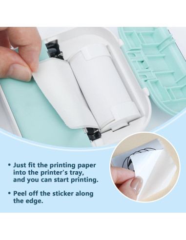 12 Rollos Papel Térmico Autoadhesivo BYBOUS 53mm x 3.75m