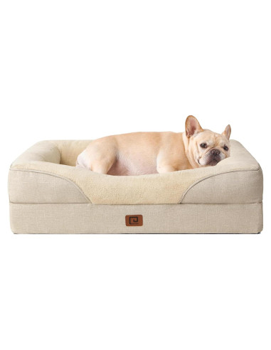 Cama Ortopédica para Perros EHEYCIGA 76x50 cm Beige