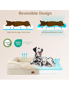 Cama Ortopédica para Perros EHEYCIGA 76x50 cm Beige 2