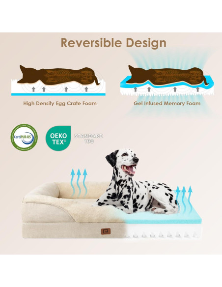 Cama Ortopédica para Perros EHEYCIGA 76x50 cm Beige
