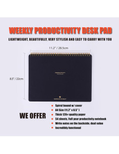 Planificador Semanal ZERONE CENTRE A4 - 54 Hojas Organizador 2