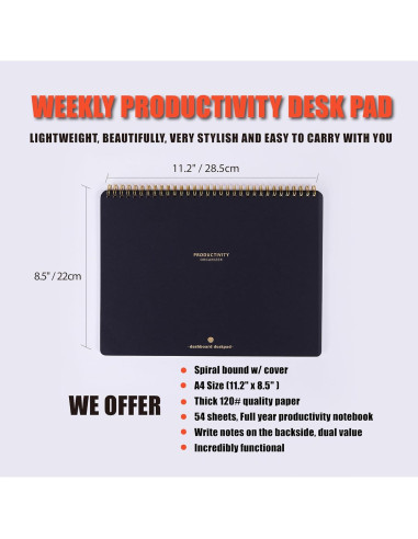 Planificador Semanal ZERONE CENTRE A4 - 54 Hojas Organizador