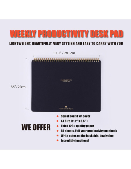 Planificador Semanal ZERONE CENTRE A4 - 54 Hojas Organizador