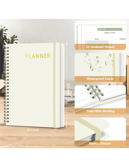 Planificador Semanal Sin Fecha VALOME A5 52 Semanas Verde