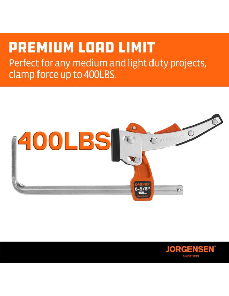 Abrazadera de Mesa Jorgensen 16.8 cm con Traba Rápida 181.4 kg