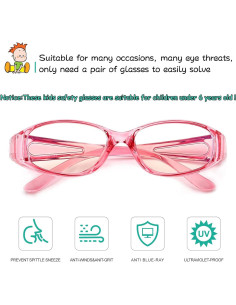 Gafas de Seguridad Dollger Rosa Anti Niebla UV400 Luz Azul 2