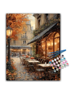 Kit de Pintura por Números Offito - Café en la Calle 40.6x50.8 cm