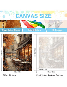 Kit de Pintura por Números Offito - Café en la Calle 40.6x50.8 cm 2