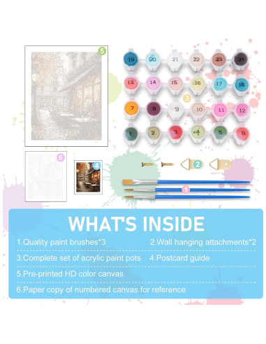 Kit de Pintura por Números Offito - Café en la Calle 40.6x50.8 cm