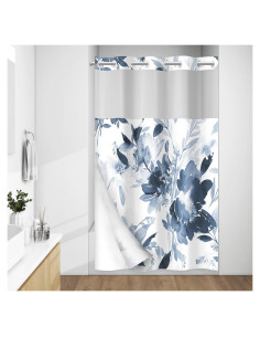 Cortina de Ducha Floral WITHLOC 137x203 cm Impermeable