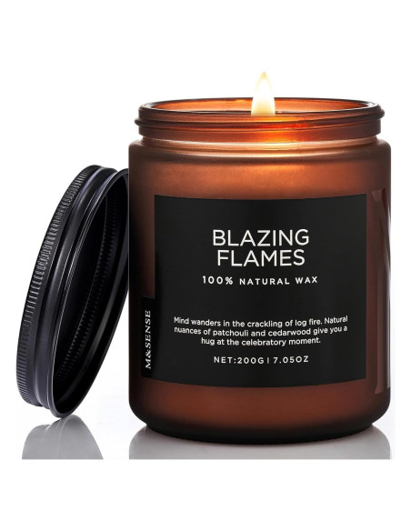 Vela Aromática M&SENSE Llamas Ardientes 200g Cera Soja