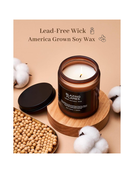 Vela Aromática M&SENSE Llamas Ardientes 200g Cera Soja