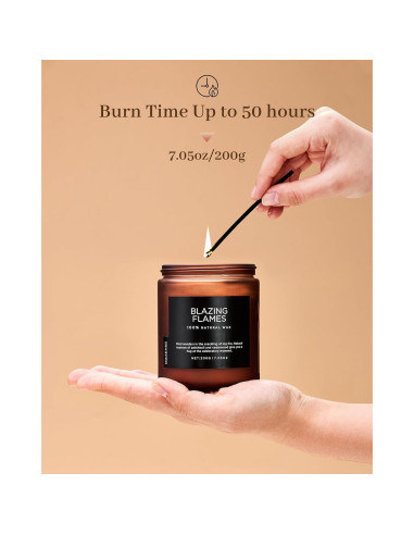 Vela Aromática M&SENSE Llamas Ardientes 200g Cera Soja