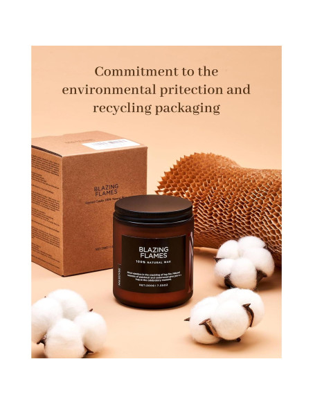 Vela Aromática M&SENSE Llamas Ardientes 200g Cera Soja