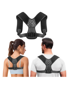 Corrector de Postura Abismat Ajustable para Espalda y Hombros Negro M