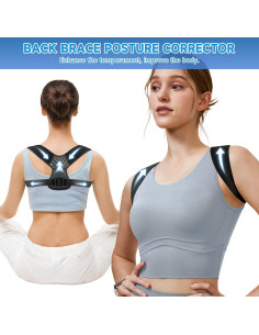 Corrector de Postura Abismat Ajustable para Espalda y Hombros Negro M 2