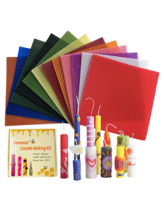 Kit de Fabricación de Velas Phinicco 12 Hojas Cera Abeja 20x20cm