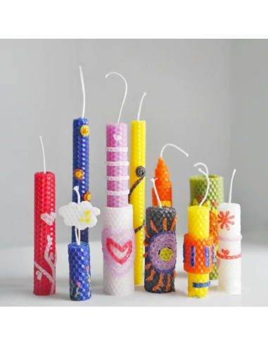 Kit de Fabricación de Velas Phinicco 12 Hojas Cera Abeja 20x20cm