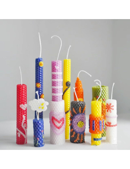 Kit de Fabricación de Velas Phinicco 12 Hojas Cera Abeja 20x20cm