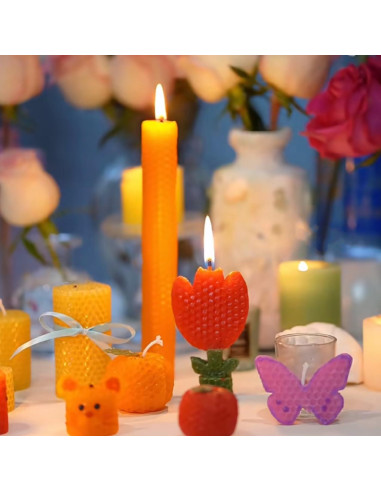 Kit de Fabricación de Velas Phinicco 12 Hojas Cera Abeja 20x20cm