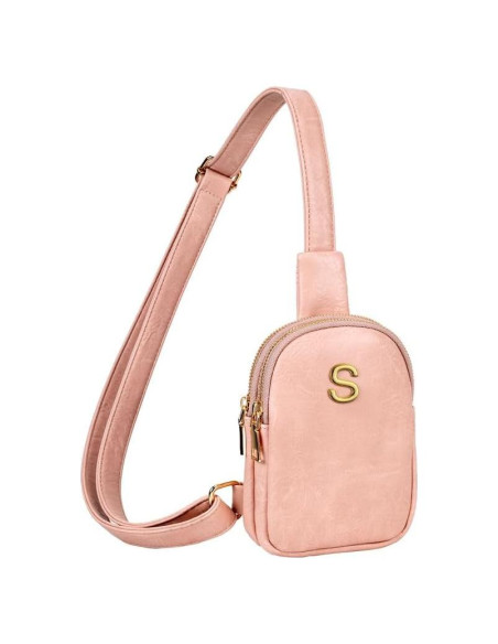 Bolsa Cruzada Personalizada Freesya Rosa Bebé 18x13.5 cm