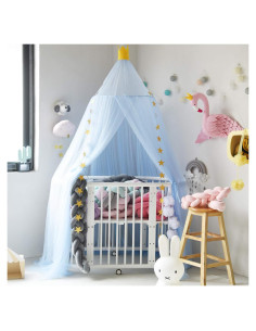 Dosel de Cama Redondo Jolitac para Niñas Azul 2.4m