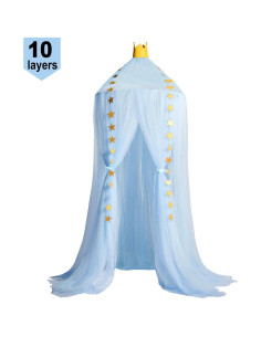 Dosel de Cama Redondo Jolitac para Niñas Azul 2.4m 2