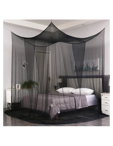 Cortinas de Cama con Dosel Mengersi Negro 80x40x80 cm para Twin