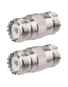 Paquete de 2 Adaptadores UHF SO239 Femenino a Femenino 50 Ohm