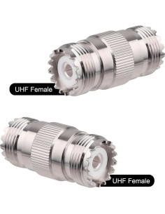 Paquete de 2 Adaptadores UHF SO239 Femenino a Femenino 50 Ohm 2