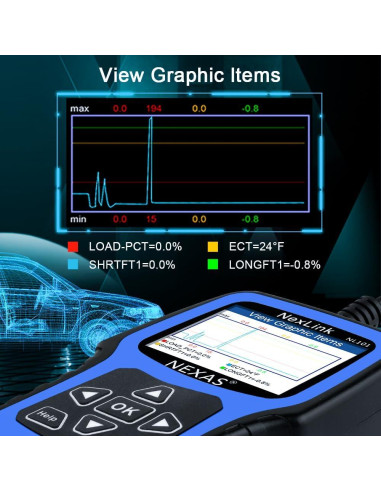 Escáner OBD2 NEXAS NL101 con Probador de Batería - Diagnóstico Completo