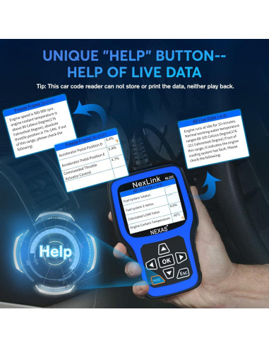 Escáner OBD2 NEXAS NL101 con Probador de Batería - Diagnóstico Completo