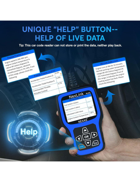 Escáner OBD2 NEXAS NL101 con Probador de Batería - Diagnóstico Completo