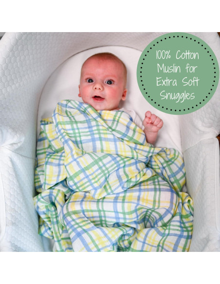 Manta de Envolver LollyBanks 100% Algodón 119x119 cm Cuadros