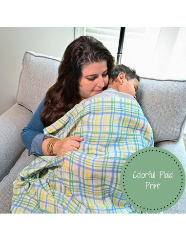 Manta de Envolver LollyBanks 100% Algodón 119x119 cm Cuadros