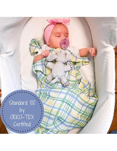 Manta de Envolver LollyBanks 100% Algodón 119x119 cm Cuadros