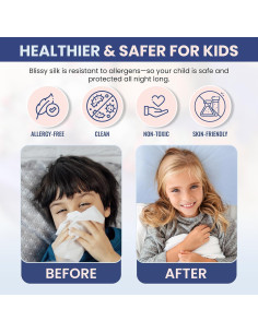 Funda de Almohada de Seda Blissy 100% Pura 50.8x66 cm Azul Bebé 2