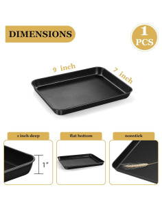 Bandeja para Hornear E-far 23x18 cm Acero al Carbono Antiadherente 2