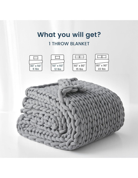 Manta con Peso SLEEP ZONE 101.6x127 cm Algodón Gris 2.88 kg