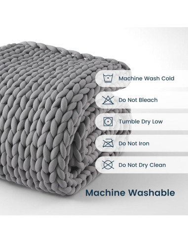 Manta con Peso SLEEP ZONE 101.6x127 cm Algodón Gris 2.88 kg