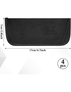 Grevosea 4 Fundas para Gafas Negras Suaves y Portátiles 2