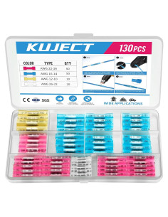 Kit de Conectores Termocontraíbles Kuject 130PCS Impermeables
