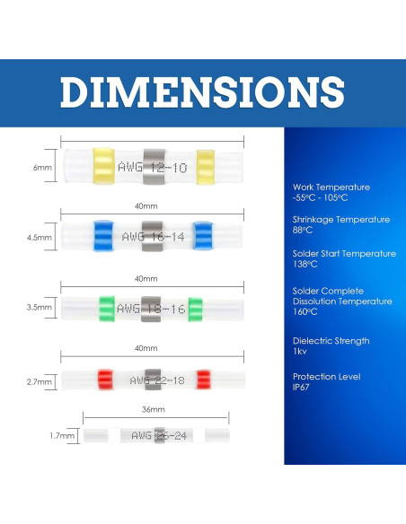 Kit de Conectores de Cable 400pcs Nuevo Age KableSeal AWG 26-10